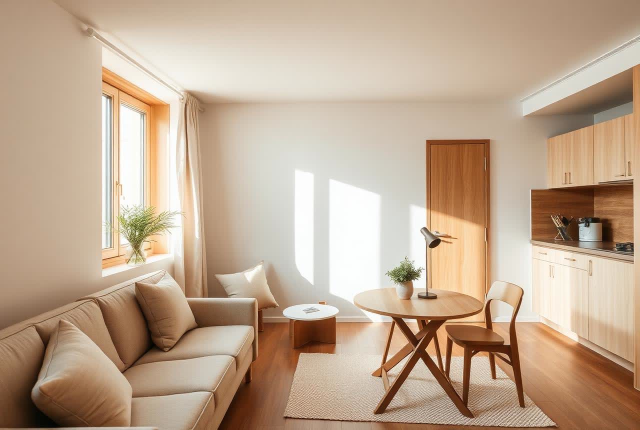Ankara'da mobilyalı bir günlük kiralık dairenin oturma alanı